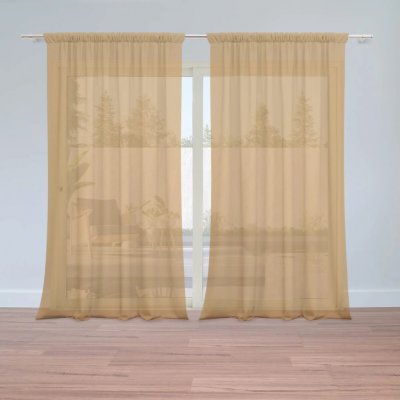 Sablio Záclony Okrová: 2ks 150x250cm – Hledejceny.cz