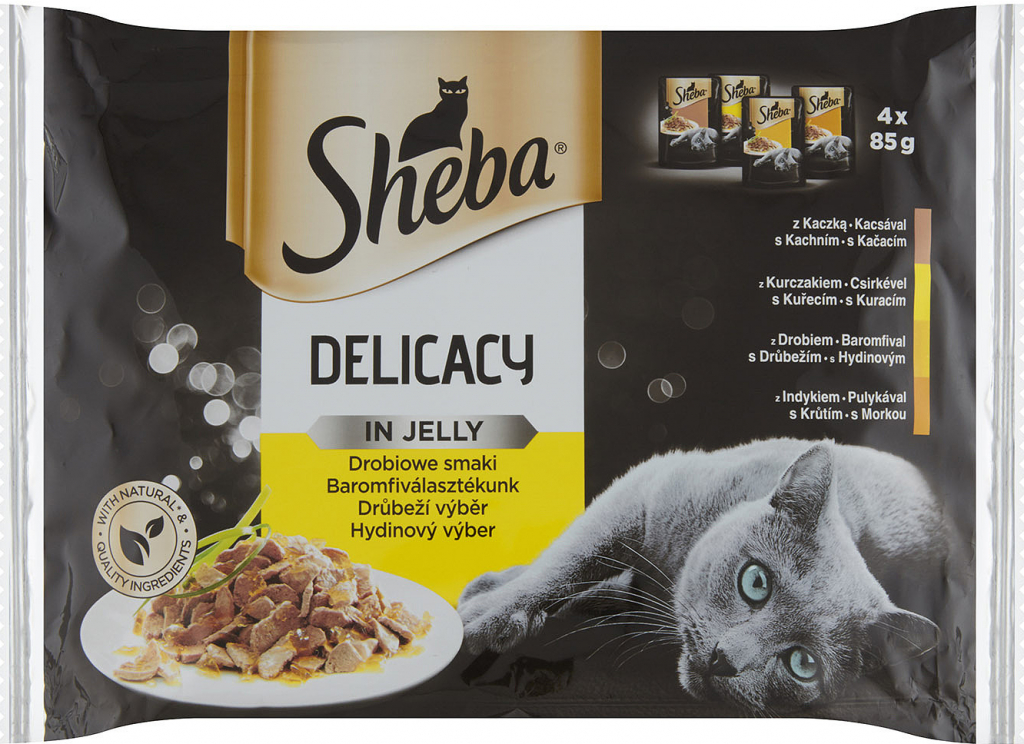 Sheba Delicacy drůbeží výběr v želé 4 x 85 g