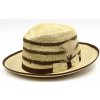 Klobouk Dvoubarevný panamský klobouk Fedora Bogart s hedvábnou stuhou ručně pletený Ekvádorská panama Marone