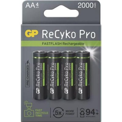 Baterie AA (R6) nabíjecí 1,2V/2000mAh GP ReCyko Pro Photo Flas 4ks