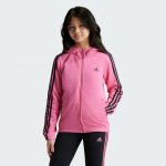 adidas Essentials 3-stripes Fullzip Hoodie růžová – Zboží Mobilmania