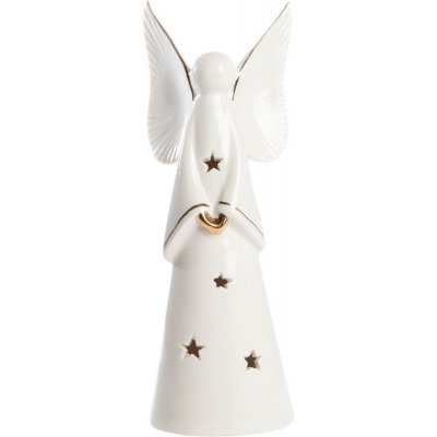 Det Gamle Apotek Porcelánový anděl V.23,2cm bílý