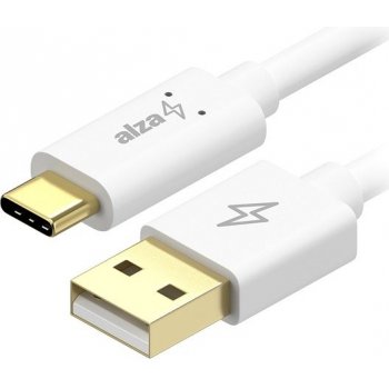 AlzaPower APW-CBTC2220W Core Charge USB-A to USB-C 2.0, 2m, bílý