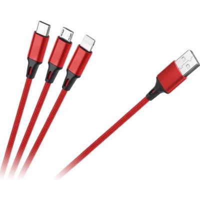 Rebel RB-6005-100-B USB 3v1, 1m, černý – Zboží Mobilmania