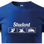 Bezvatriko 0252 Vtipné tričko pro studenty modrá Jazyk potisku česky – Zboží Mobilmania