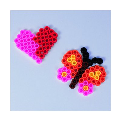 Destičky XL pro zažehlovací korálky 10 ks, motýl a srdce – Sleviste.cz