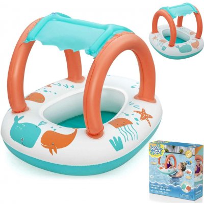 Bestway Dětská nafukovací loďka člun se stříškou Liška 94x66 cm oranžová – Zboží Mobilmania