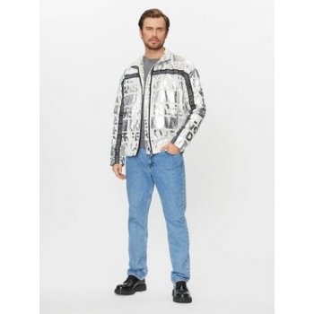 Karl Lagerfeld Jeans bunda pro přechodné období 235D1503 stříbrná