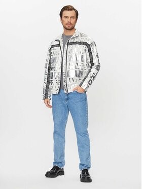 Karl Lagerfeld Jeans bunda pro přechodné období 235D1503 stříbrná
