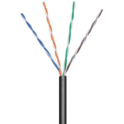 Goobay sutpd5c1v1 TP 4x2,drát UTP Cat5e AWG24, 100m, černý – Zboží Živě