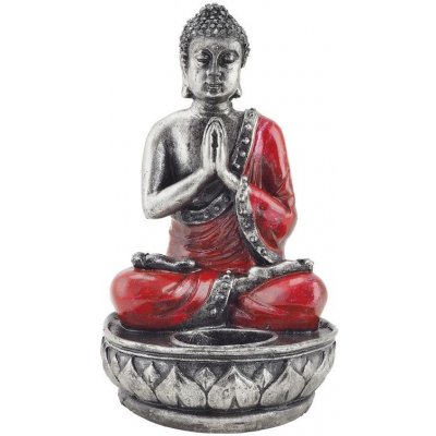 Soška Buddha resin 18 cm svícen – Zboží Mobilmania