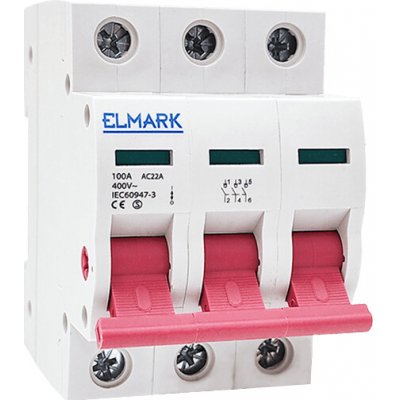 Elmark Modulový vypínač ISS 3P 32A | třípólový odpojovač na DIN lištu pro elektroinstalace – Sleviste.cz
