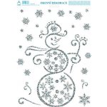 Vánoční okenní dekorace Sněhulák s glitry 25x35cm 951088 – Hledejceny.cz