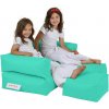 Sedací vak a pytel Atelier del Sofa Zahradní sedací vak Kids Double Seat Pouf Tyrkysová