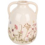 Keramická váza s oušky a lučními květy Flowers of Love L - Ø 16*22 cm - Clayre & Eef – Hledejceny.cz