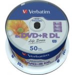 Verbatim DVD+R 8,5GB 8x, printable, cakebox, 50ks (97693) – Sleviste.cz