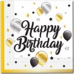 Procos Ubrousky papírové Zlaté balónky HB 33x33cm 20ks – Zboží Dáma