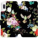 Pouzdro Mobiwear Parádní flip Samsung Galaxy A20e - VD09S - Ptáčci a květy