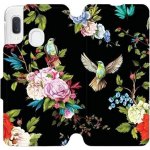 Pouzdro Mobiwear Parádní flip Samsung Galaxy A20e - VD09S - Ptáčci a květy – Zboží Mobilmania