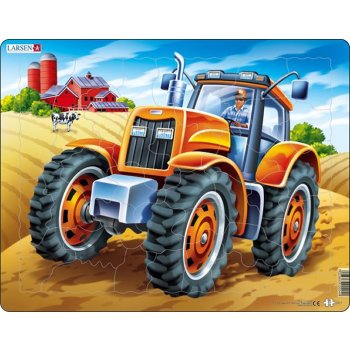 Larsen Výukové Oranžový traktor 37 dílků