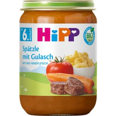 HiPP BIO Špecle a guláš s hovězím masem 200 g – Zboží Mobilmania