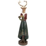 Vánoční dekorace figurka jelení dáma s věnečkem - 9*8*37 cm - Clayre & Eef – Hledejceny.cz