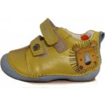 D.D.step Celoroční kožené botičky obuv 015-459B bare foot limetkové s lvíčkem – Sleviste.cz