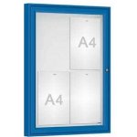 PROCITY Venkovní vitrína Classique, 4 x A4, sklo, modrá | Zboží Auto