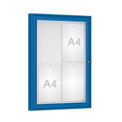 PROCITY Venkovní vitrína Classique, 4 x A4, sklo, modrá | Zboží Auto
