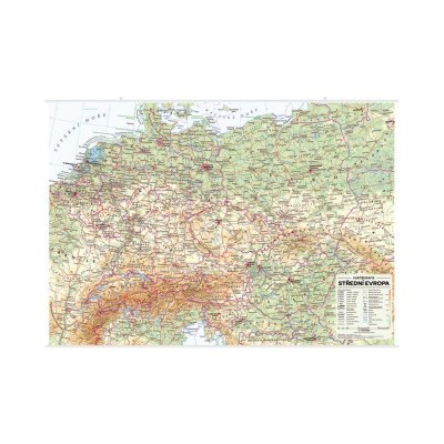 Střední Evropa - nástěnná obecně zeměpisná mapa 1 : 1 715 000 – Zbozi.Blesk.cz