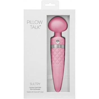 Pillow Talk Sultry vyhřívaný masážní s dvojitým motorem růžový