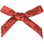 Anděl Přerov Mašle sametová úzká červená třpytivá 8 cm 12 kusů – Sleviste.cz