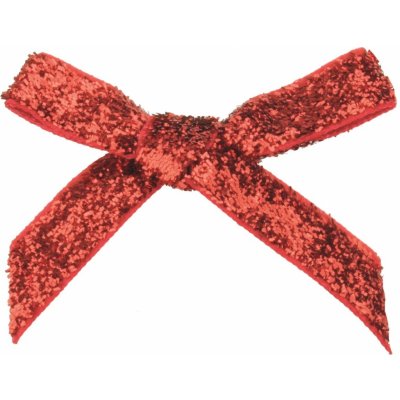 Anděl Přerov Mašle sametová úzká červená třpytivá 8 cm 12 kusů – Sleviste.cz