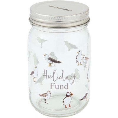 Cooksmart ® Coastal Birds kasička průhledná stříbrná – Zboží Dáma