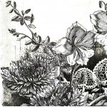 PPD Ubrousek 33x33cm Květy krémovo-šedé pozadí – Sleviste.cz
