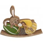 Emocio Dekorace dřevo 195x155mm HOUPACÍ ZAJÍC, žlutá, zelená – Hledejceny.cz