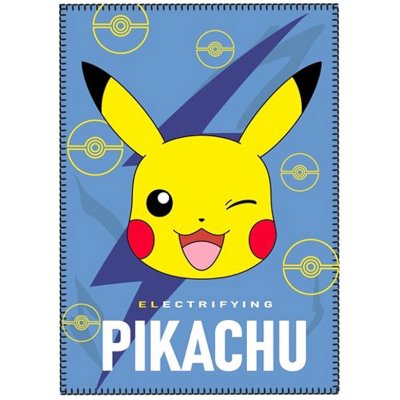 NEW IMPORT Fleecová fleece deka Pokémon Pikachu modrá