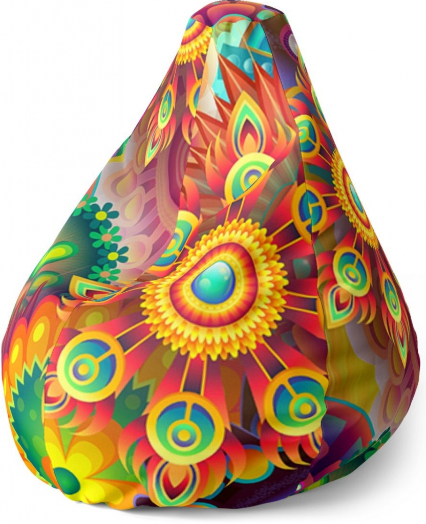 Sablio sedací vak Pear barevné obrazce 140 x 100 x 25 cm