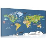 Obraz mapa světa pro děti - 150x100 – Zbozi.Blesk.cz