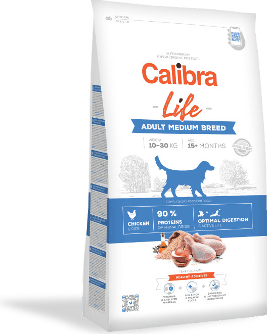Calibra Dog Life Adult Medium Breed Chicken 3 x 12 kg