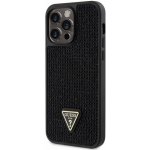 Pouzdro Guess Rhinestones Triangle Metal Logo iPhone 14 Pro Max černé – Zboží Mobilmania