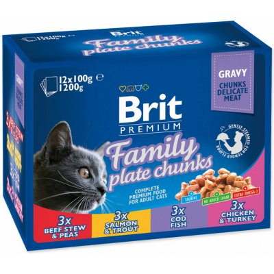 Brit wet Premium Cat Family Plate 12 x 100 g – Sleviste.cz