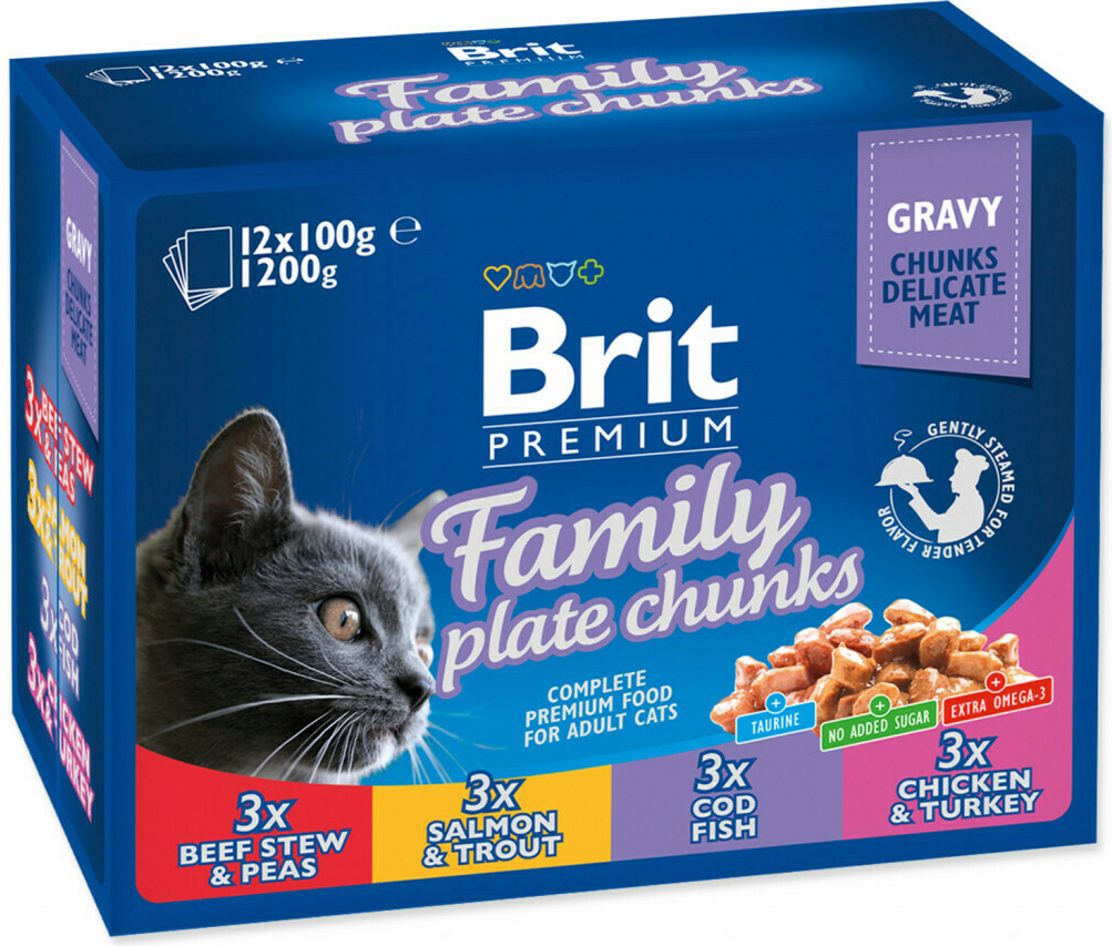 Brit wet Premium Cat Family Plate 12 x 100 g