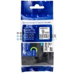 Kompatibilní Brother TZe-221 (AZe-221), 9 mm, laminovaná bílá páska / černý tisk originální – Zboží Živě