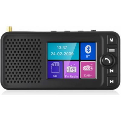 Multifunkční FM + DAB přijímač / Bluetooth HF + přehrávač / micro SD / FM modulátor / akum – Hledejceny.cz