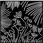 Stamperia Plastová šablona 18x18cm abstraktní květiny – Sleviste.cz