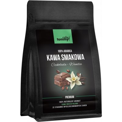 Tommy Cafe káva s příchutí přírodní čokoláda vanilka zrnková 250 g – Hledejceny.cz