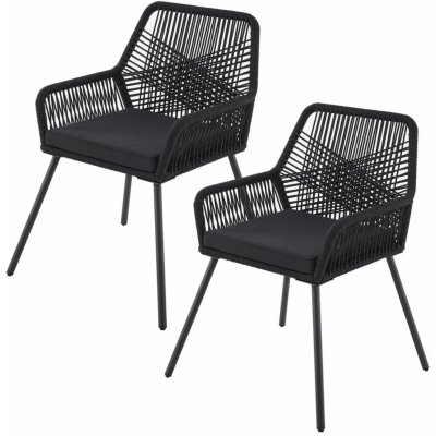 Juskys Kovová křesla Kastos 2 ks černá – Zbozi.Blesk.cz