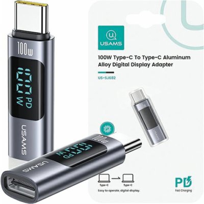 STABLECAM USAMS AU18 USB-C - USB-C adaptér digitálního displeje 100W - šedý - RC_315231 – Zboží Živě