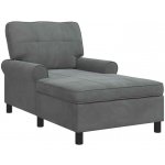 vidaXL Chaise Lounge Tmavě šedá 91 x 157 x 91 cm samet